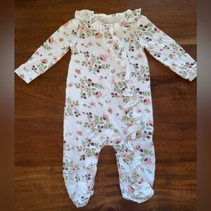 Baby Essentials Floral Ruffle Footie